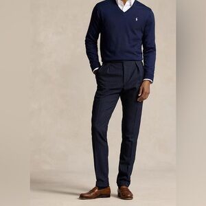 Polo Golf Ralph Lauren cotton and cashmere V-Neck Sweater - French Navy size S